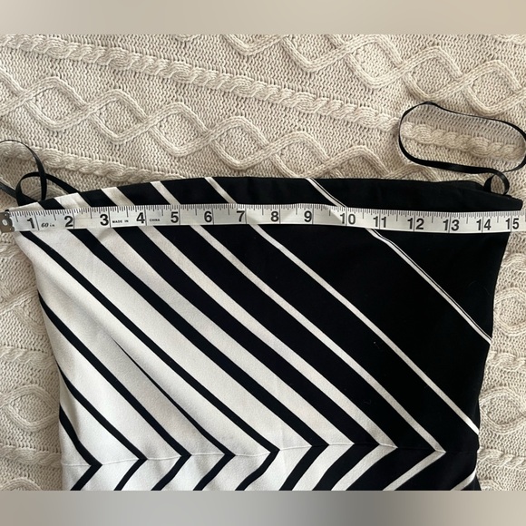 White House Black Market Strapless Black & White Maxi Dress Women’s Size Small - Picture 5 of 10